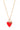 Red Enamel Heart with Gold Beaded Bow Necklace
