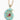 Turquoise Enamel Pavé Shell Necklace