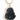 Black Resin Buddha Necklace — 14k Gold Filled Halo