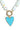 Clear Colorful Beaded Blue Heart Necklace