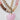 Neopolitan and Pink Enamel Heart Beaded Necklace Set