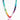 Rainbow Gemstone Pink Enamel Heart Necklace