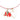 Red Wire Necklace with Enamel Heart and Elephant Charms